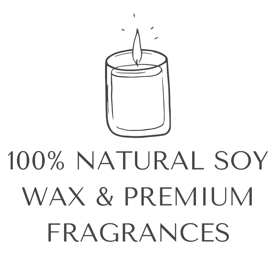 Vegan friendly soy candles. Palm and Paraffin wax free. 100% natural soy wax