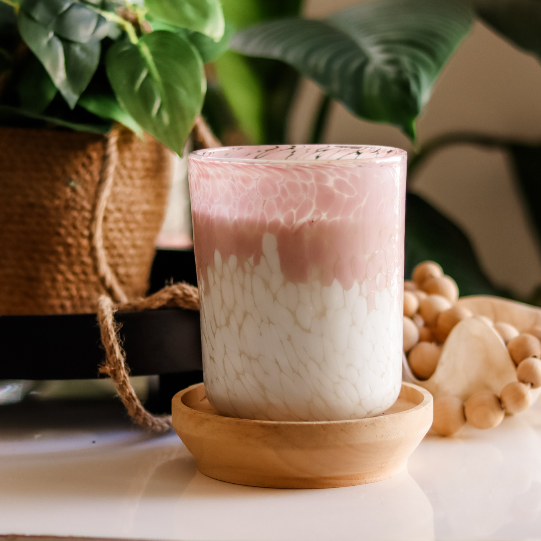 JUMBO Candle 1L | WHITE & PINK