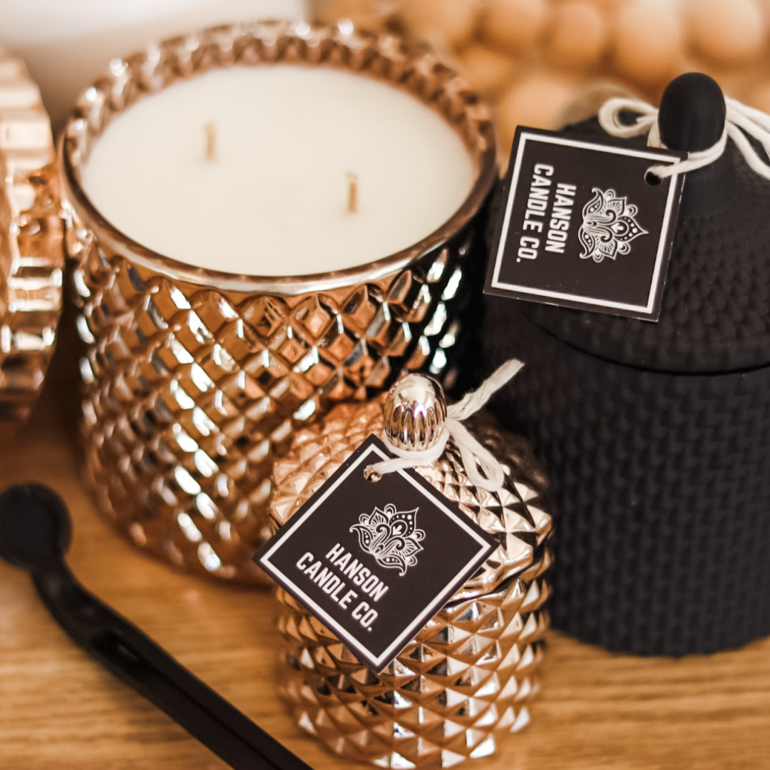 Luxe Candle Pack 3 - Black/Rose Gold